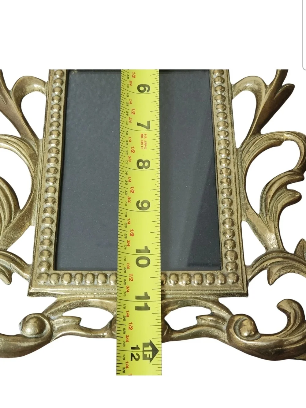 Vtg Antique Rococo Ornate Heavy Brass Gold Tone Easel Picture Frames Victorian